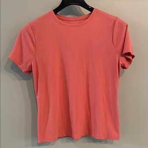 Nine West Pink Fitted Ribbed Short Sleeve T-Shirt
